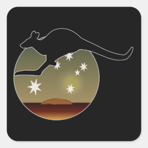 Kangaroo Aussie Icon Stickers