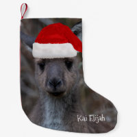 Kangaroo Australia Animal Red Santa Hat