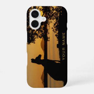 Kangaroo Australia Black & Gold Sunset Silhouette  iPhone 16 Case