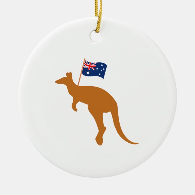 kangaroo australia flag ceramic ornament (Front)