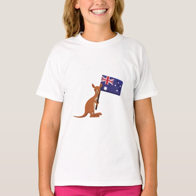 kangaroo australia flag T-Shirt (Front)