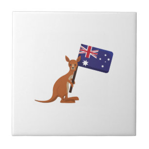 kangaroo australia flag tile