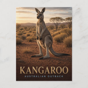 Kangaroo Australian Outback Wildlife ANIMAL Postcard