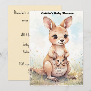 Kangaroo Baby Shower Invitations