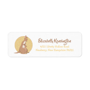 Kangaroo Baby shower Neutre Jaune et Brown