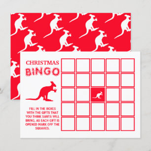 Kangaroo Beer, Australian Christmas Bingo Card