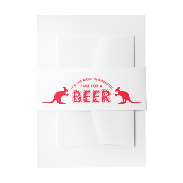 Kangaroo Beer, Australian Christmas Invitation Belly Band (Front Example)