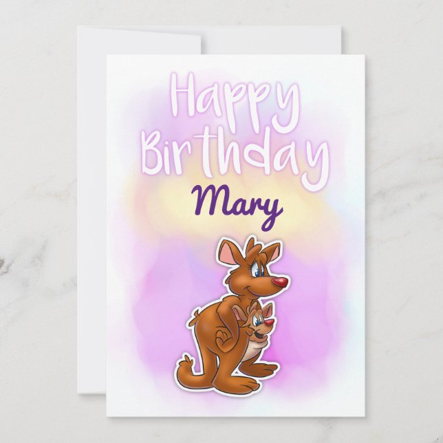 Kangaroo Birthday Card (Front)