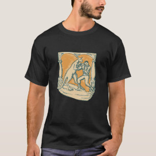 Kangaroo Boxing Man Etching T-Shirt
