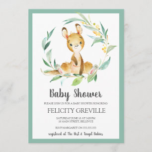 Kangaroo Bush Baby   Invitations de douche pour bé