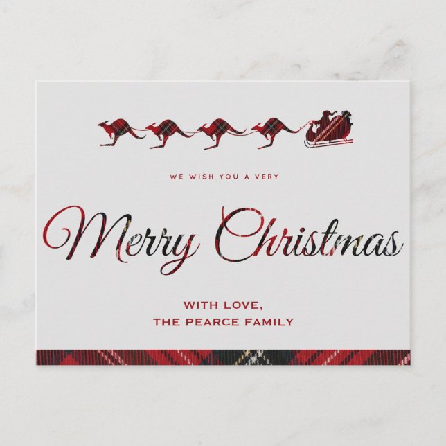 Kangaroo Christmas Cards, Santas Sleigh Australian Postcard (Front)