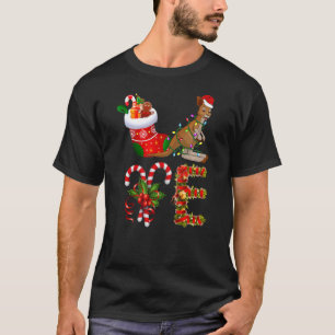 Kangaroo Christmas Lights Led Santa Hat Christmas T-Shirt