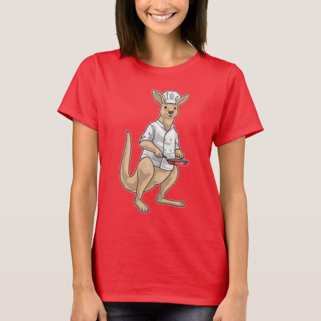 Kangaroo Cook Pan Cooking T-Shirt (Front)