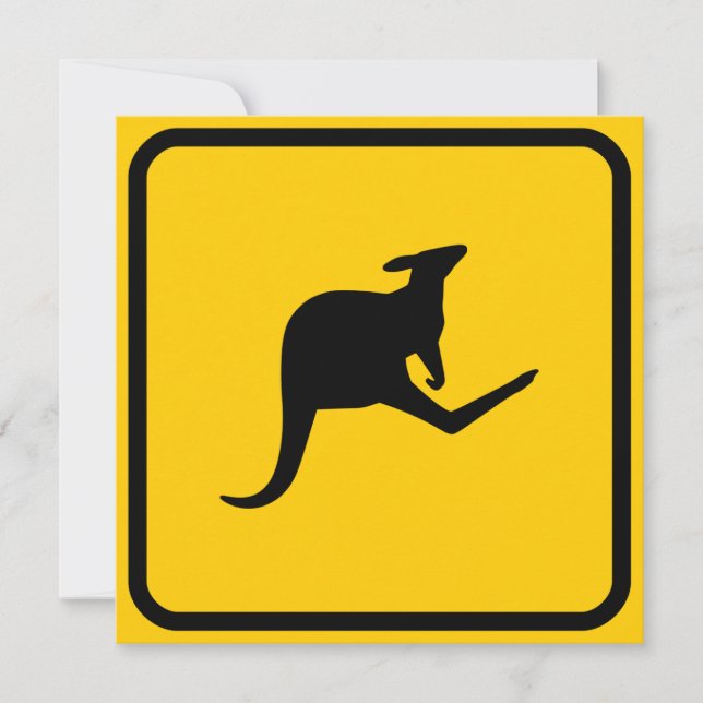 Kangaroo Crossing Invitation (Front)