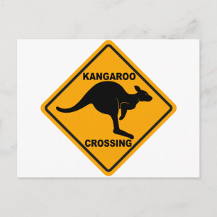 Kangaroo Crossing Sign Postcard