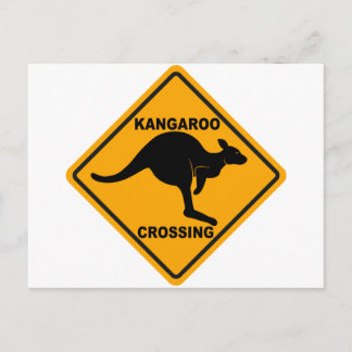 Kangaroo Crossing Sign Postcard