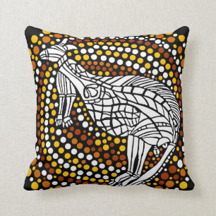 Kangaroo Dreamtime Throw Pillow