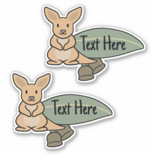 Kangaroo eucalyptus leaf label sticker