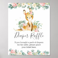 Kangaroo Floral Greenery Baby Shower Diaper Raffle
