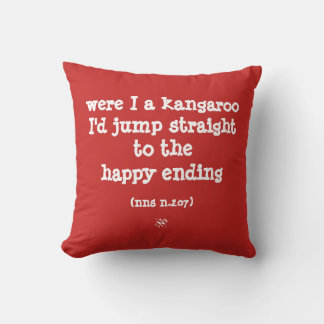Kangaroo & happiness nonsense throw pillow