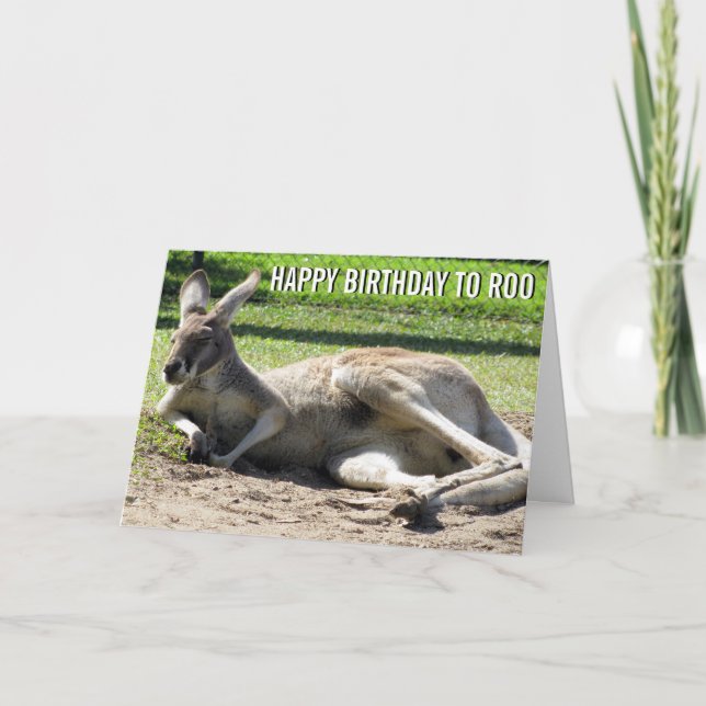 Kangaroo Happy Birthday to Roo Card (Front)