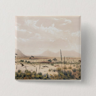 Kangaroo Hunt 2 Inch Square Button