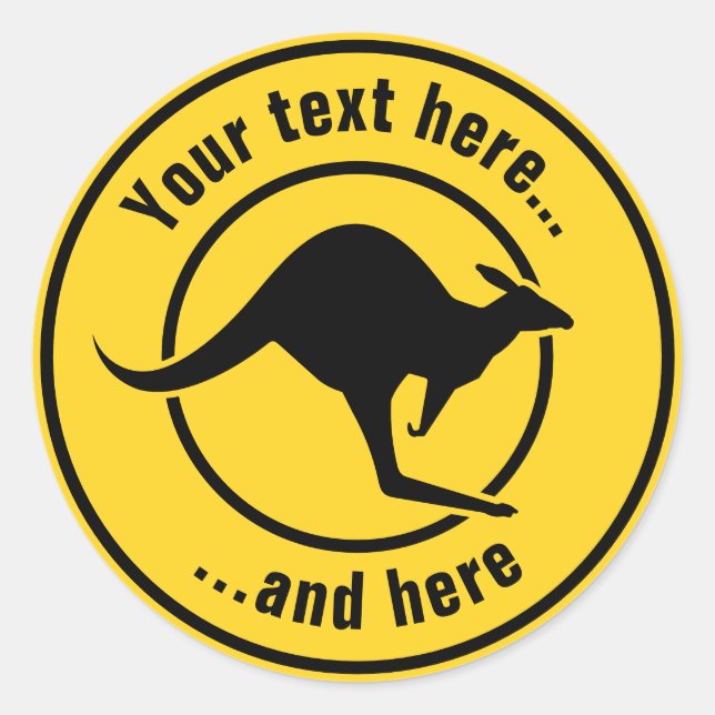 Kangaroo Icon Classic Round Sticker (Front)