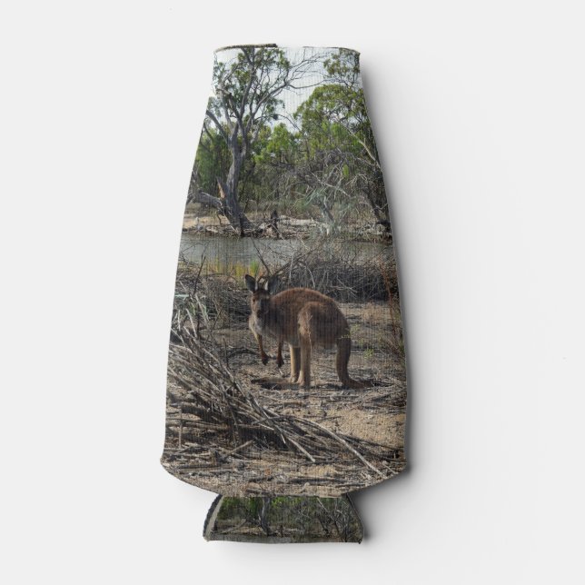 Kangaroo In Outback Australia, Bottle Cooler (Front)