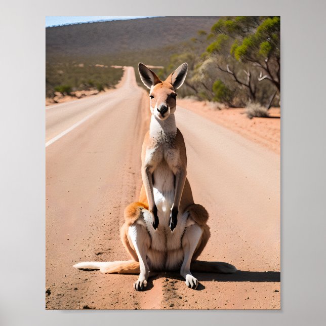 Kangaroo in the Outback Poster (Front)
