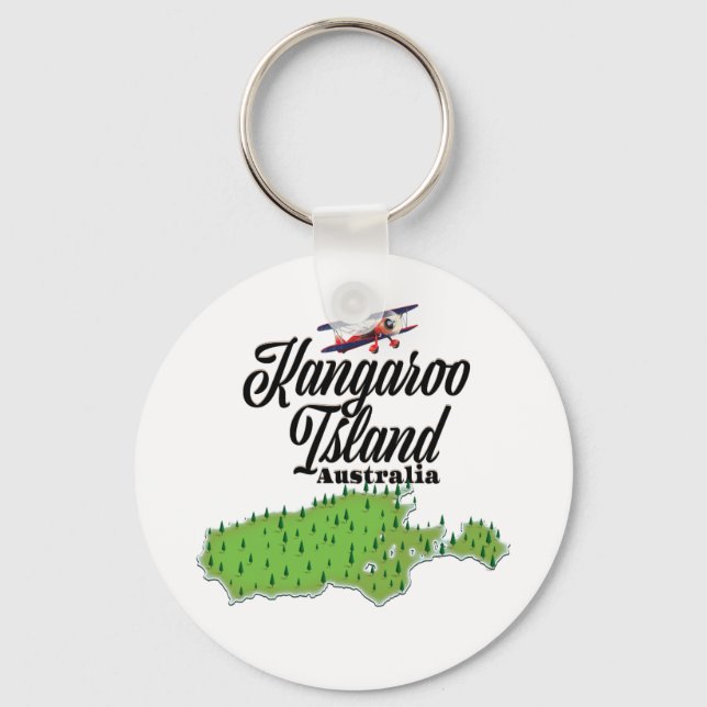 Kangaroo Island Australia map Keychain (Front)