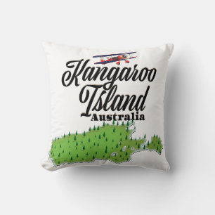 Kangaroo Island Australia map Throw Pillow