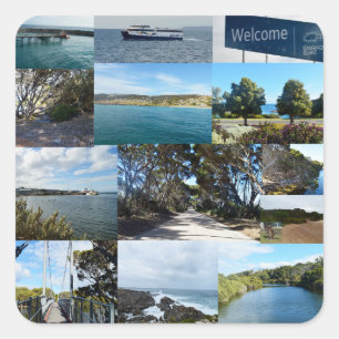 Kangaroo Island, Australia, Photo Collage,  Square Sticker