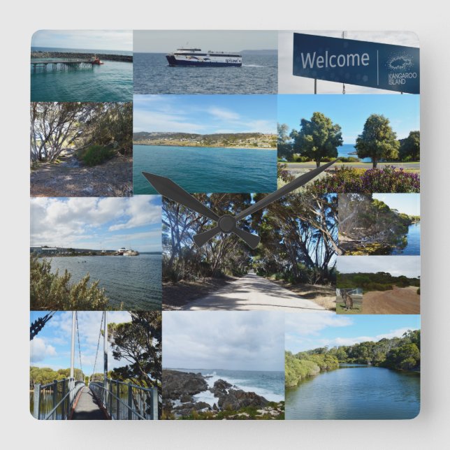 Kangaroo Island, Australia, Photo Collage,  Square Wall Clock (Front)