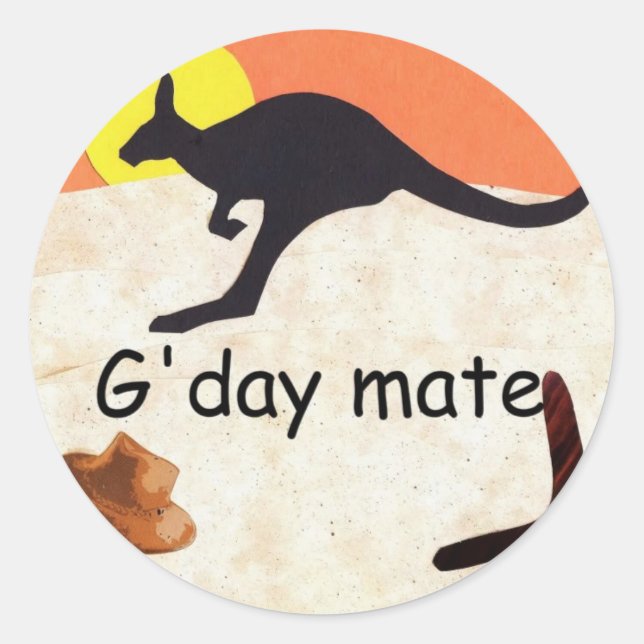 Kangaroo Jillo Classic Round Sticker (Front)