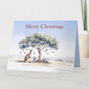 Kangaroo Koalas Platypus Christmas Gumtree Baubles Card