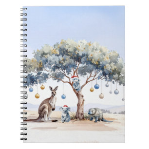 Kangaroo Koalas Platypus Christmas Gumtree Baubles Notebook