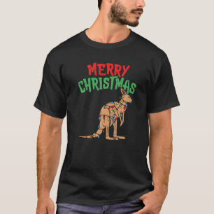 Kangaroo Lights Australia Merry Christmas Pj Match T-Shirt