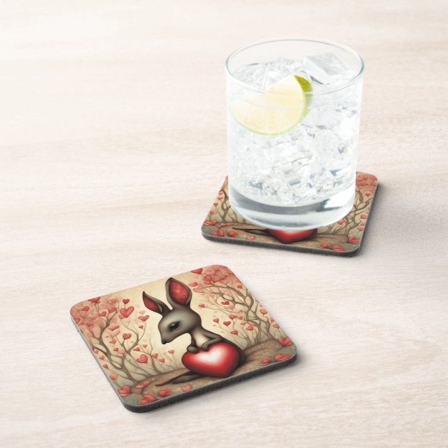 Kangaroo Love 1 Coaster (Right Side)