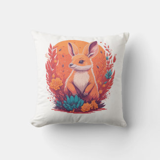 Kangaroo lovers - kangaroo artwork throw pillow
