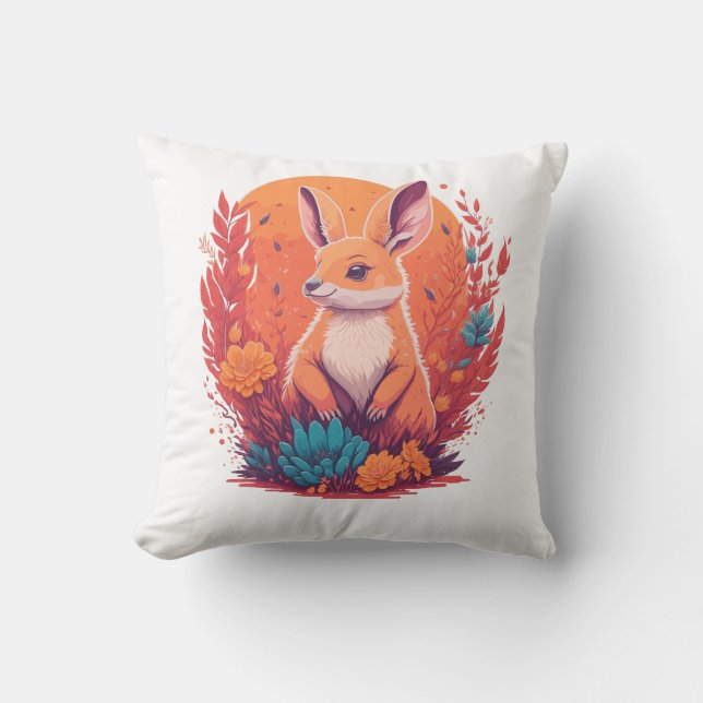 Kangaroo lovers - kangaroo artwork throw pillow (Front)