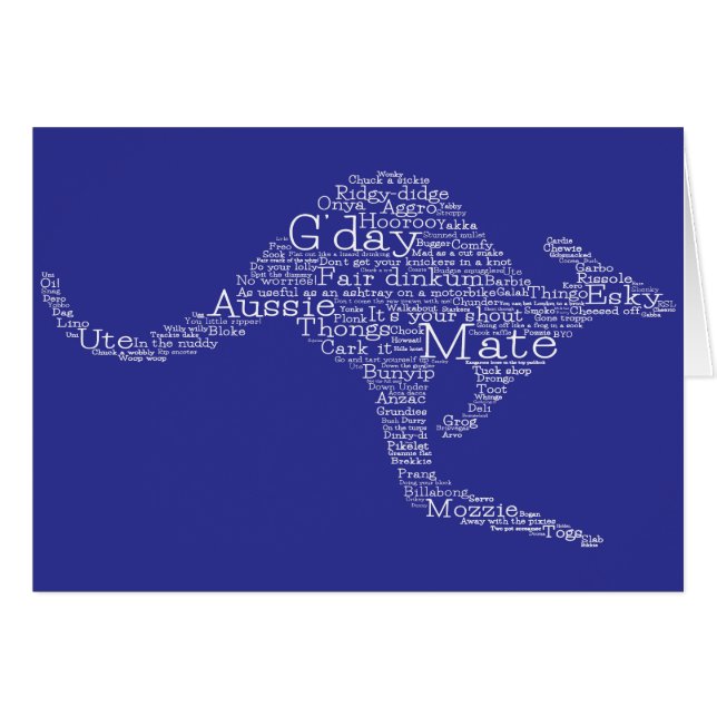 Kangaroo made of Australian slang (Front Horizontal)