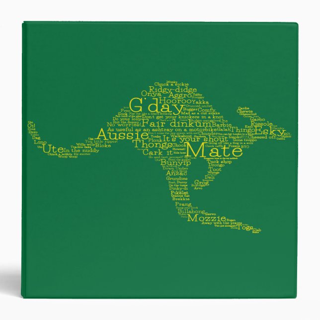 Kangaroo made of Australian slang Binder (Front)