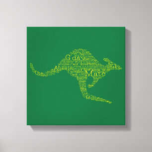 Kangaroo made of Australian slang Canvas Print