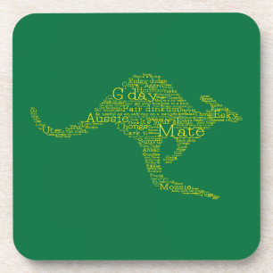 Kangaroo made of Australian slang Coaster