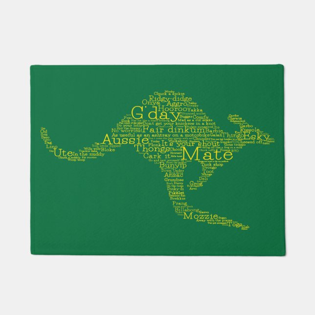 Kangaroo made of Australian slang Doormat (Front)