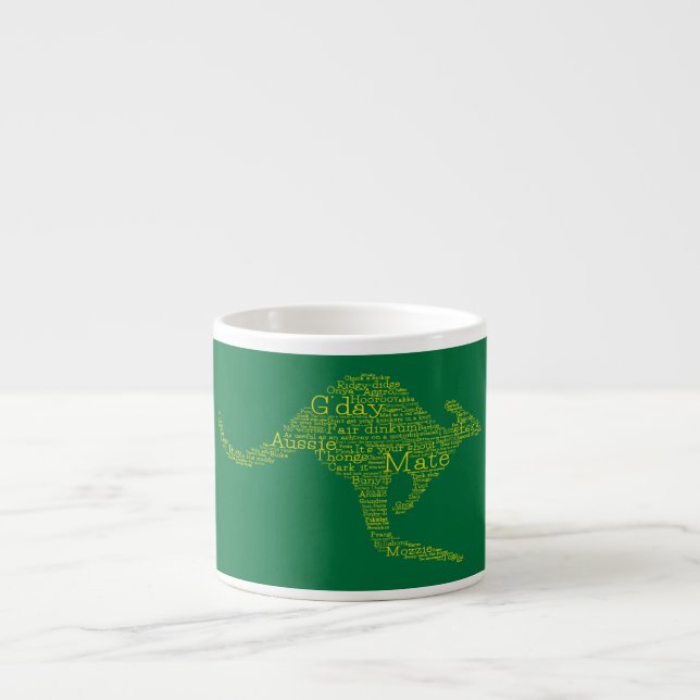 Kangaroo made of Australian slang Espresso Cup (Front)