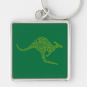 Kangaroo made of Australian slang Keychain