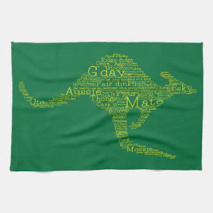 Kangaroo made of Australian slang Kitchen Towel