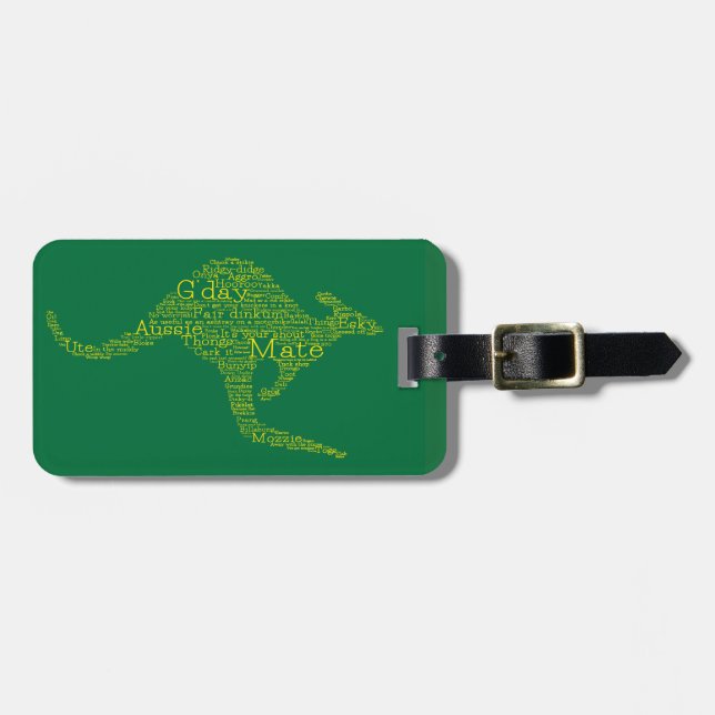 Kangaroo made of Australian slang Luggage Tag (Front Horizontal)