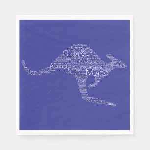 Kangaroo made of Australian slang Napkin